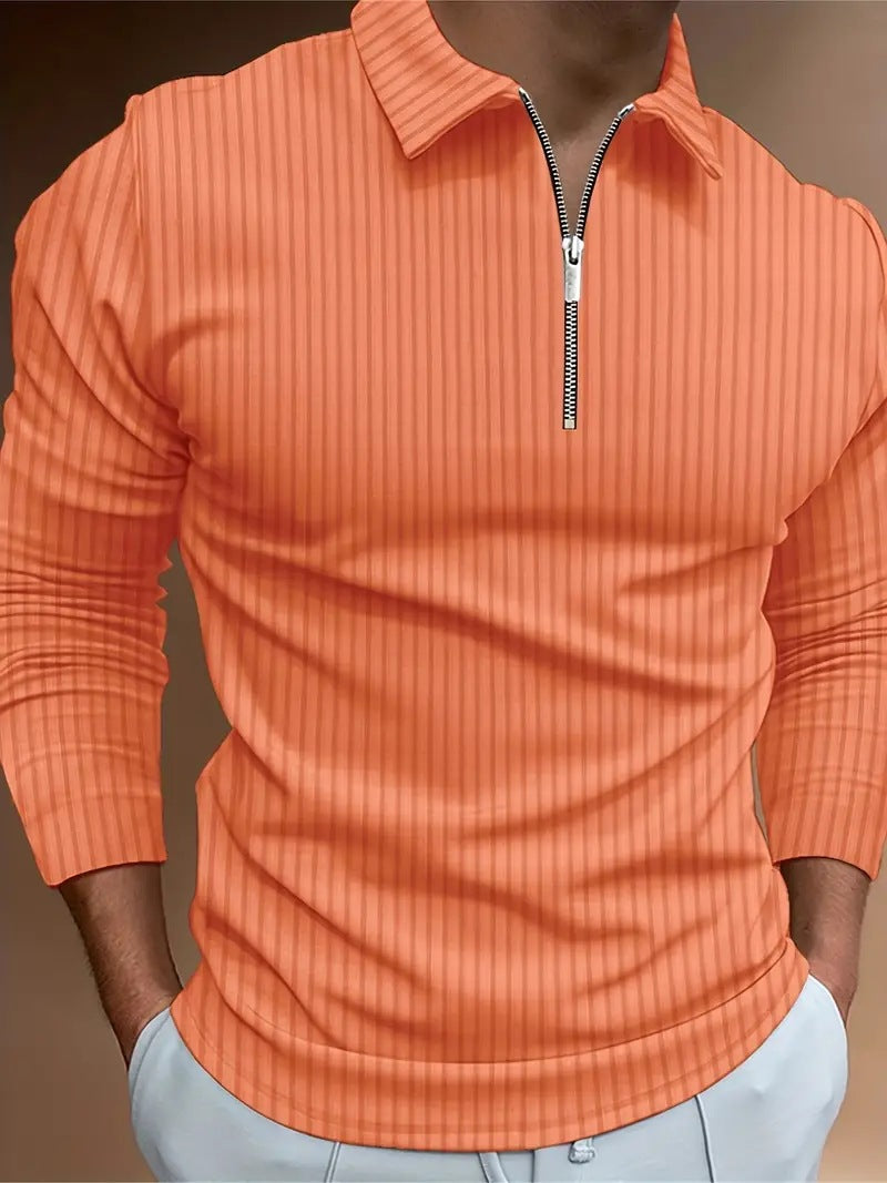 Spring New European And American Men's 3D Digital Printing Long Sleeve Polo Fashion Sports