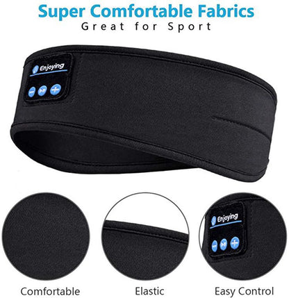 Écouteurs sans fil Bluetooth, bandeau fin, doux, élastique, confortable, musique, masque pour les yeux, pour dormir sur le côté, sport