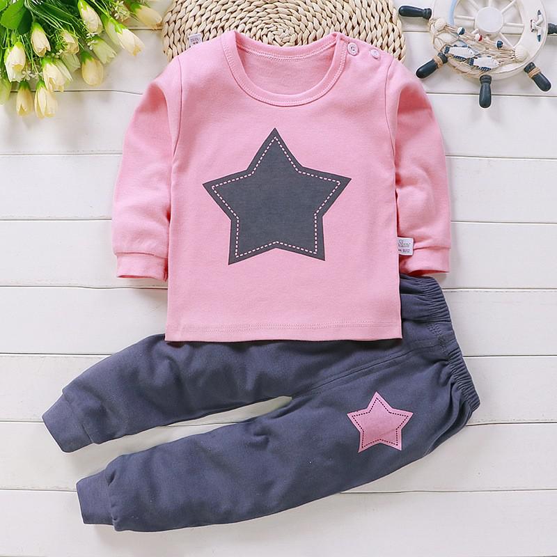 Autumn Cotton Base Baby Pajamas Set