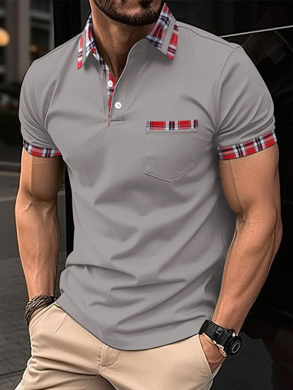 Summer Men's Button Pocket Sports T-shirt