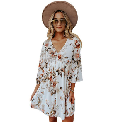 Women's Summer Floral V-neck Dress