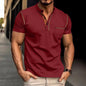 Men's Short Sleeve Polo Shirt Henry T-shirts - Casual Summer Quick Dry Top - Breathable Cotton Blend Knit Tee Sports Street Fashion Top