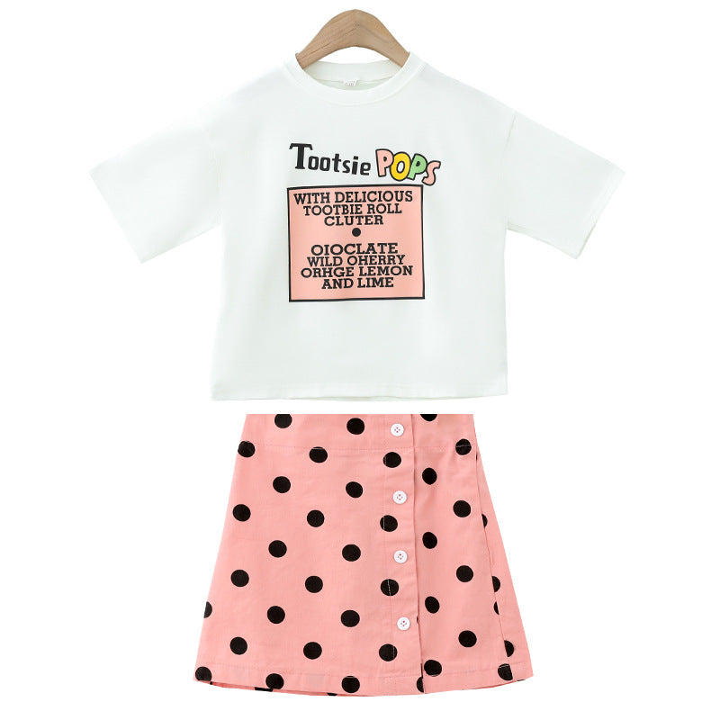 Short-sleeved T-shirt two-piece girl