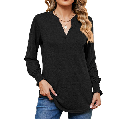 Stitching Long Sleeve Loose-fitting T-shirt Top