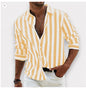 Striped Print Shirt Casual Loose Long-sleeved Shirt Men's Clothing