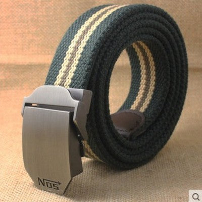 Men's Canvas Belt Thickening custom outdoor tactical belt army fan fat belt belt of young students