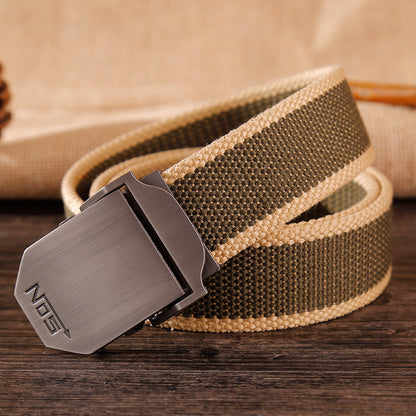 Men's Canvas Belt Thickening custom outdoor tactical belt army fan fat belt belt of young students