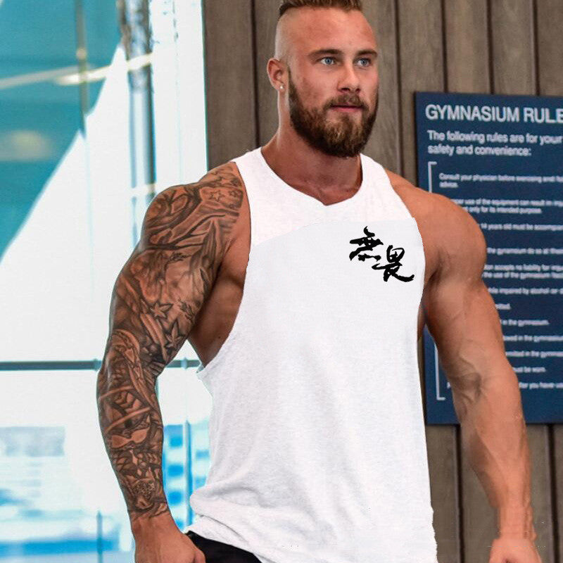 Men's Sports Elastic Fitness Vest Loose