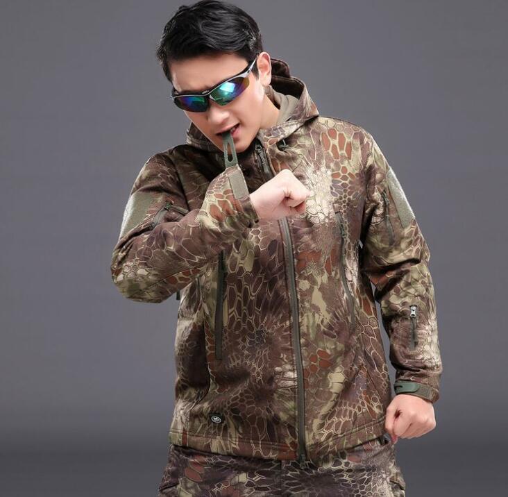 Vêtements de chasse en plein air peau de requin tad v4, veste Softshell militaire tactique, costume pour hommes, veste de Combat imperméable