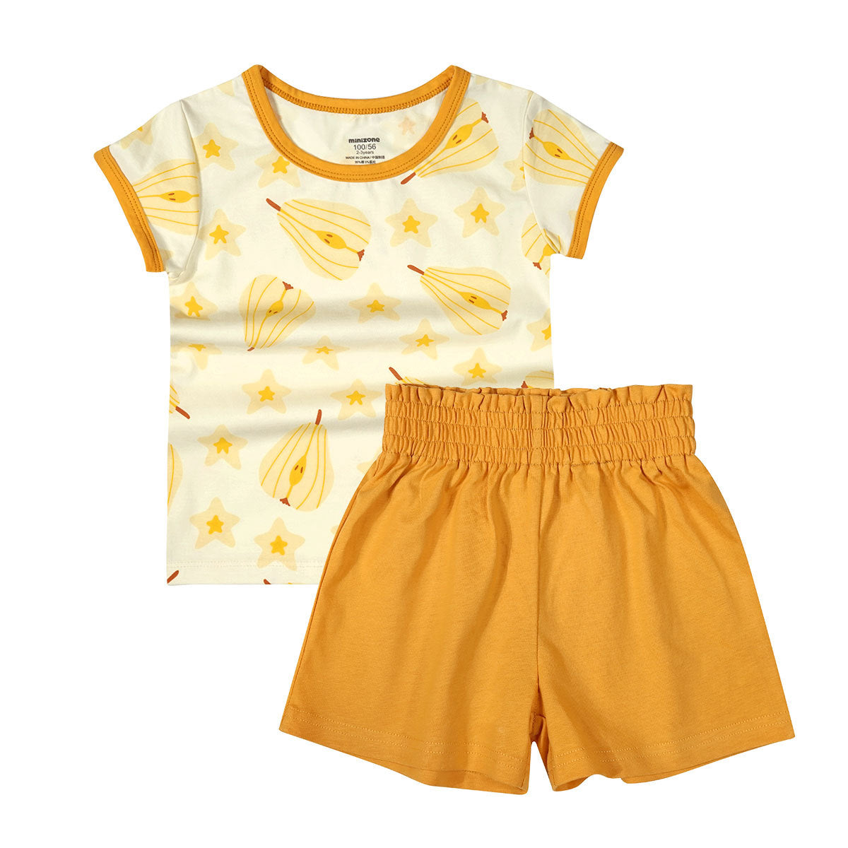 Minizone – costume à manches courtes pour filles, Short trapèze en pur coton, confortable, léger, pour bébé, Style étranger, été