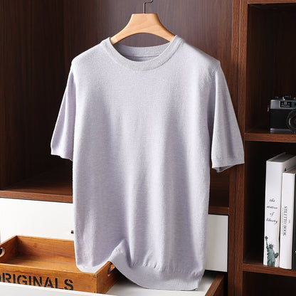 Summer Short Sleeve Men's Round Neck Thin Casual T-shirt Knitwear