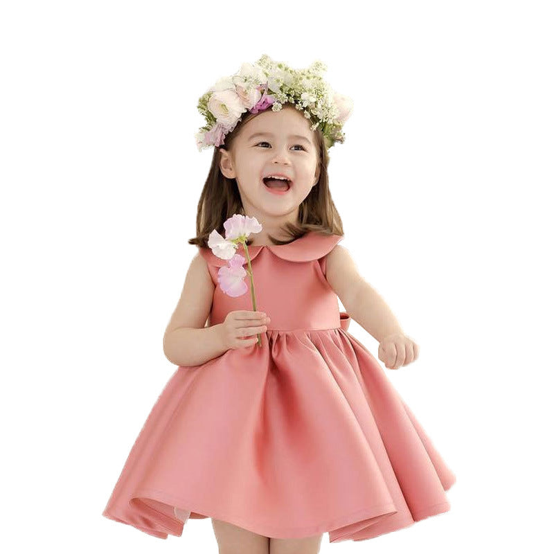 Robe d'été bouffante en fil de style occidental pour femme, tenue de bébé d'un an, jupe fleurie d'anniversaire pour fille, pour enfants