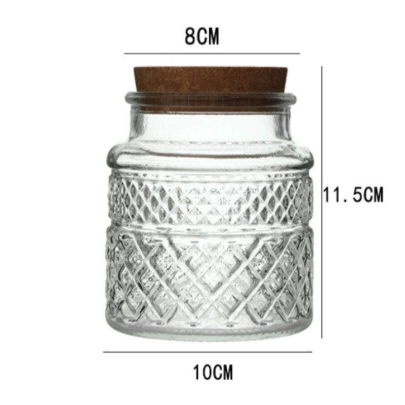 New French Glass Sealed Jar Bamboo Lid Moisture-proof Storage Jar