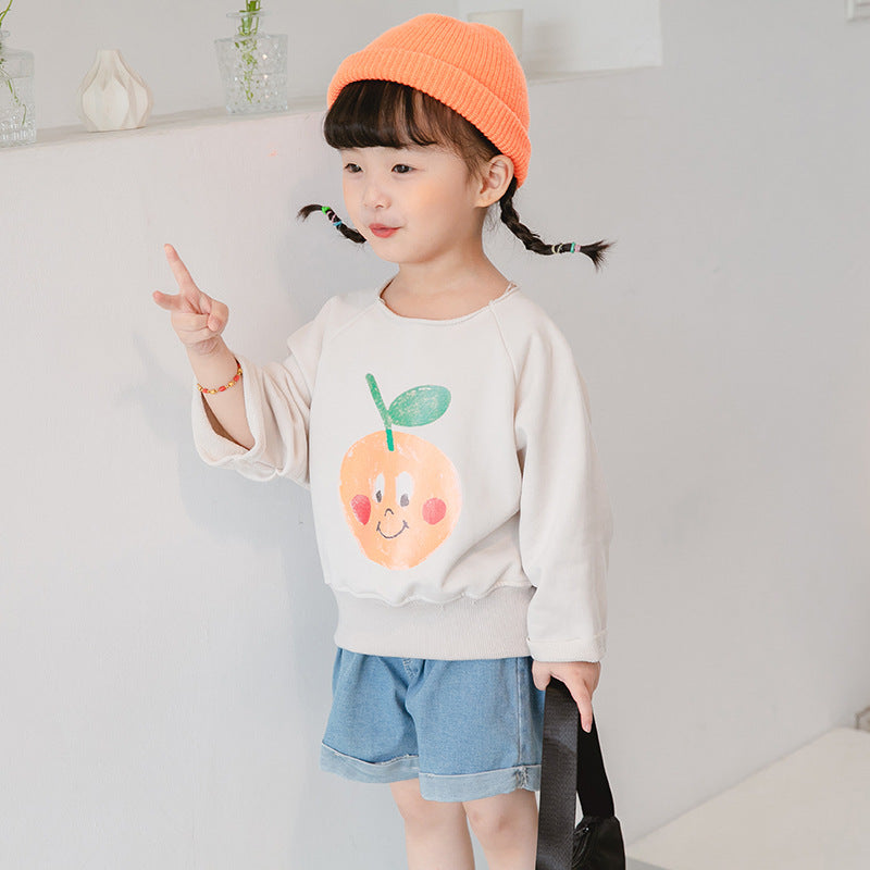 Round Neck Cartoon Printed Children's Sweater