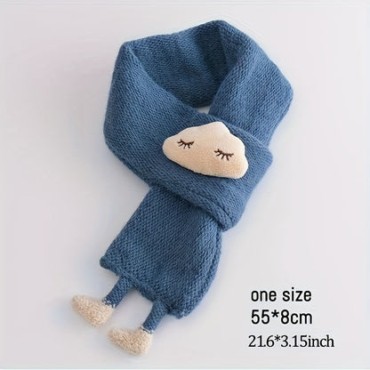 Children's Scarf, Girls Warm Knitted Scarf, Cute Cloud Neck Scarf For Autumn And Winter Kids Scarf Soft Warm Knit Neck Warmer Winter Classic Scarf For Boys Girls