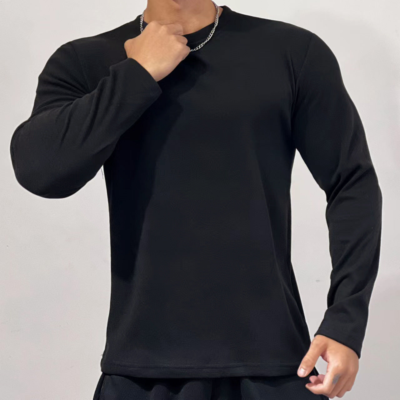 Men's Fashion Sports Casual Solid Color Long Sleeve