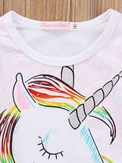 Cross-border for foreign trade Europe and America ins explosion children's clothing children's stereo horse hair printing T-shirt