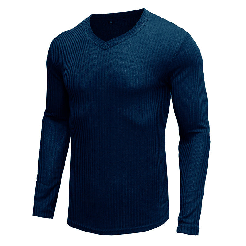 European And American Knitted Men's T-shirt Long-sleeved Sweater