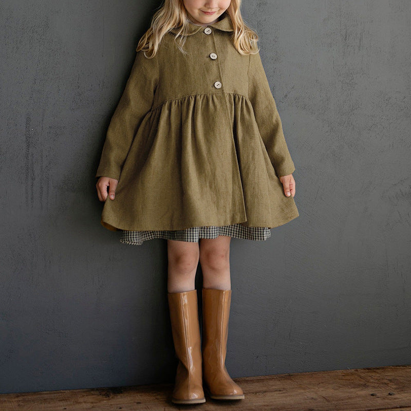 A Long Trench Coat For Baby Girls