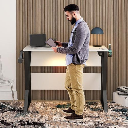 Genesis Adjustable Gaming Desk, White