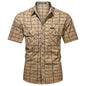 Fashion Men's Short Sleeve Plaid Shirt