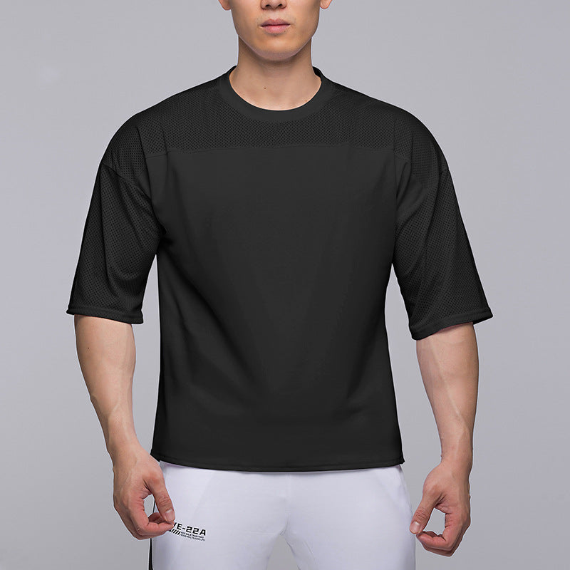 Plus Size Light Board Men's Short Sleeve Mesh Cloth Breathable Comfortable T-shirt Sports And Leisure