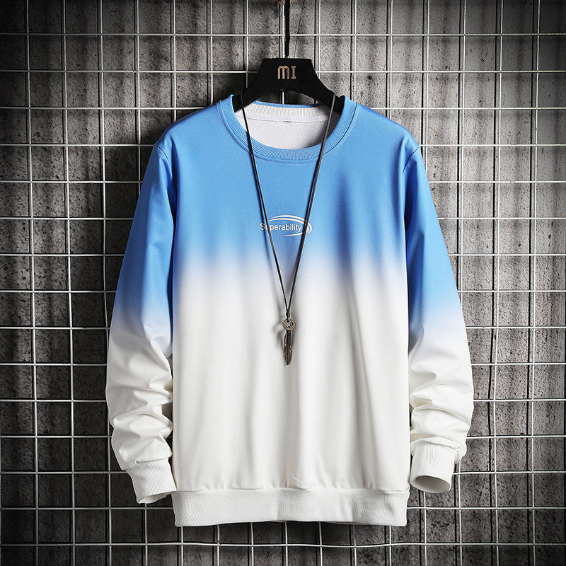 Men's Personalized Gradient Letter Print Trendy Top