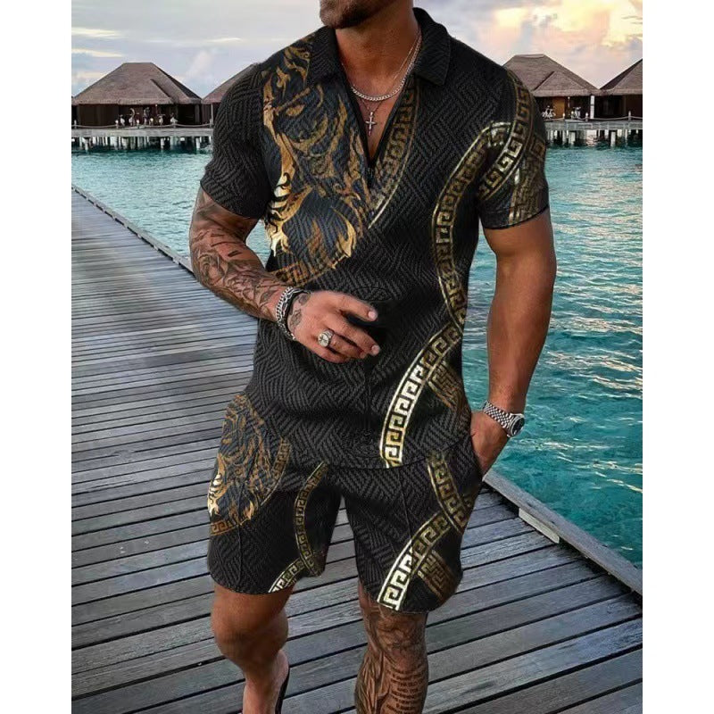 Men's Summer New Polo Shirt Suit Plus Size Fashion