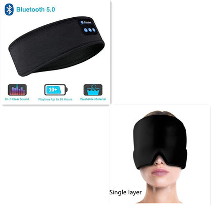 Écouteurs sans fil Bluetooth, bandeau fin, doux, élastique, confortable, musique, masque pour les yeux, pour dormir sur le côté, sport