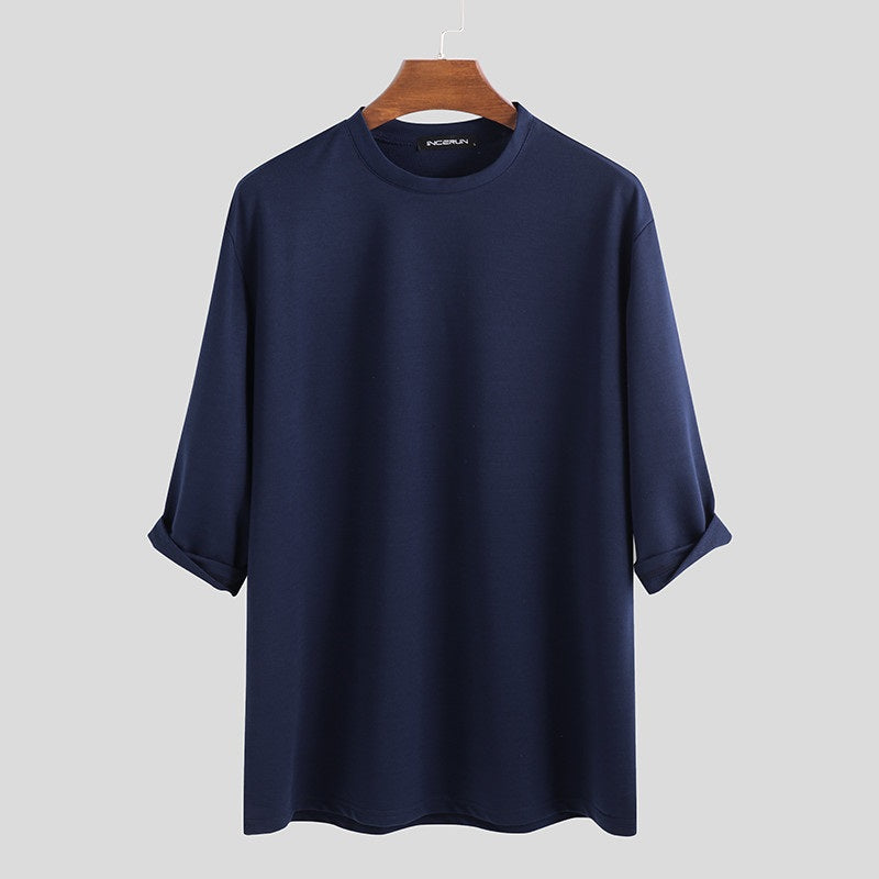 Fashion Men's Casual Cotton Round Neck T-shirt