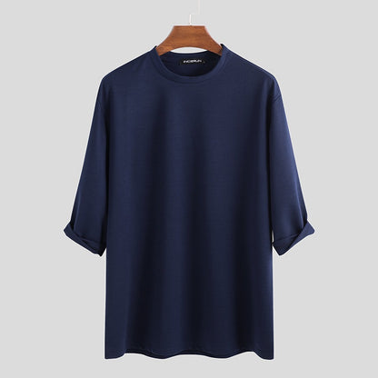 Fashion Men's Casual Cotton Round Neck T-shirt