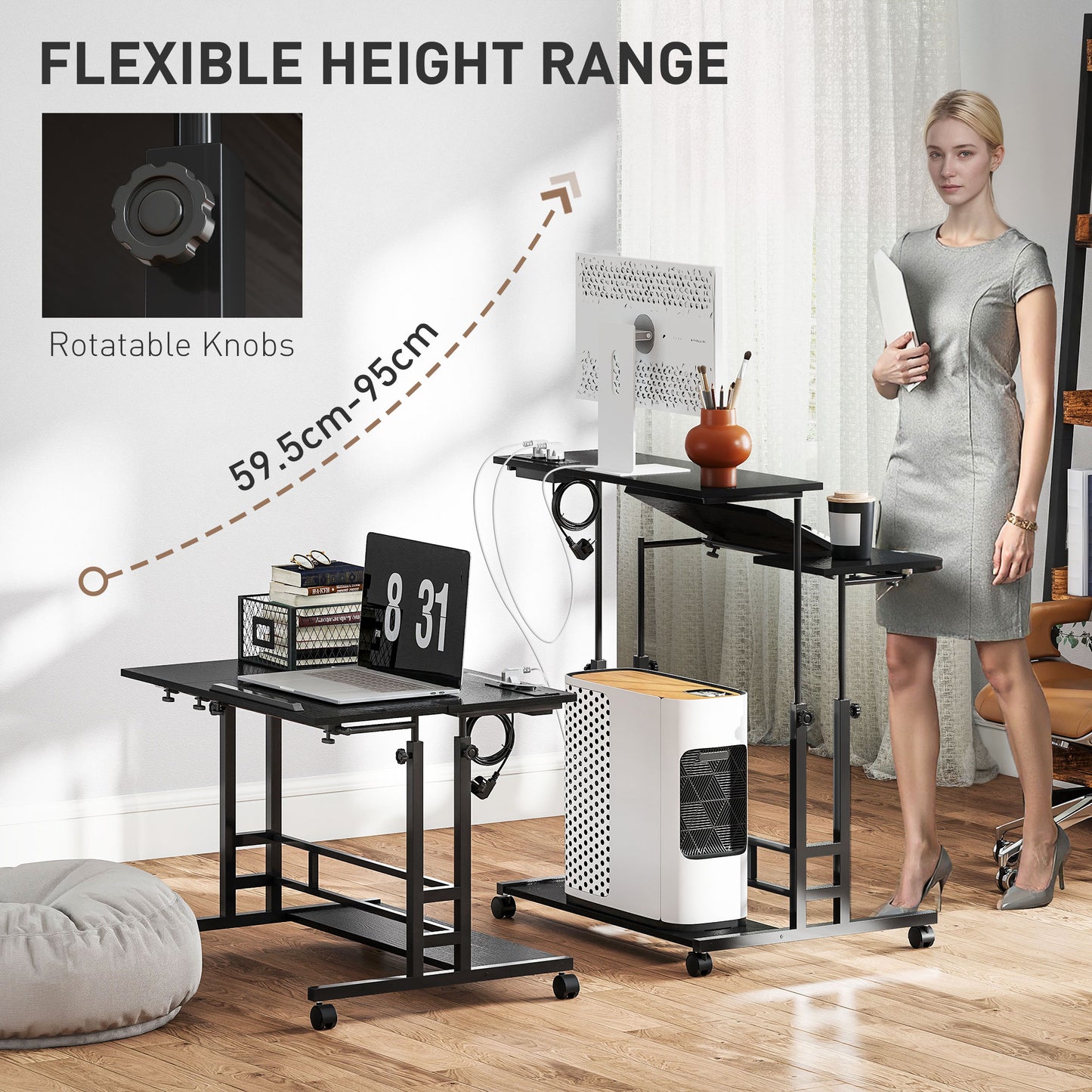 Adjustable Standing Desk with Power Outlets