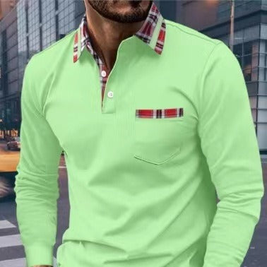 Autumn Button Pocket Men's Long Sleeve Sweatshirt