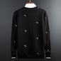 Black Round Neck Pullover Long Sleeve Sweater