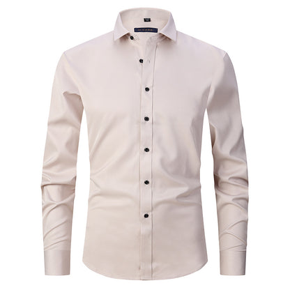 Men's Stretch Shirt Long Sleeve Non-ironing Slim Fit