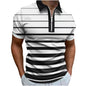 European And American Men's 3D Digital Printing Zipper Polo Shirt Plus Size