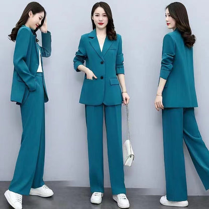 Business Suit Wide Leg Pants Two-piece Suit For Women