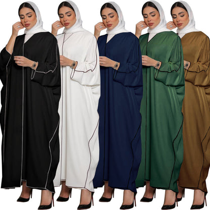 White Stitching Plus Size Women's Robe