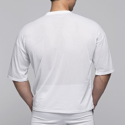 Plus Size Light Board Men's Short Sleeve Mesh Cloth Breathable Comfortable T-shirt Sports And Leisure