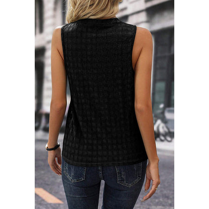 Temperament Commute Solid Color And V-neck Sleeveless Top Fashion Texture