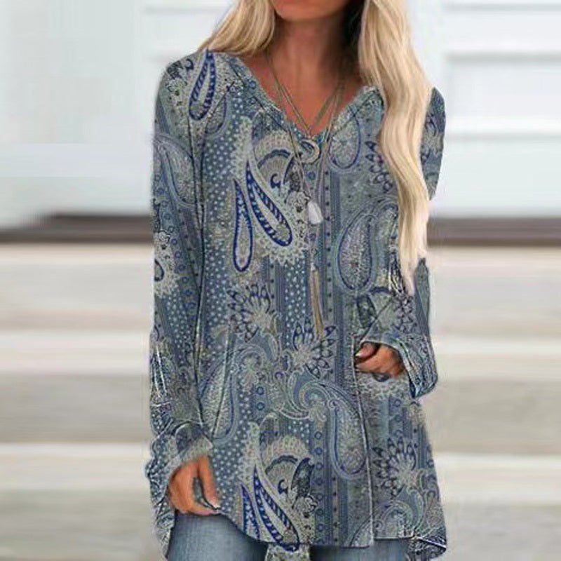 Early Autumn Long Sleeves Printed Fashion Casual Women's Clothing