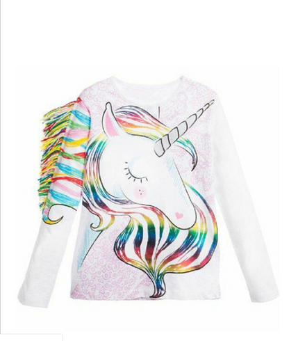 Cross-border for foreign trade Europe and America ins explosion children's clothing children's stereo horse hair printing T-shirt