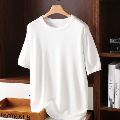 Summer Short Sleeve Men's Round Neck Thin Casual T-shirt Knitwear