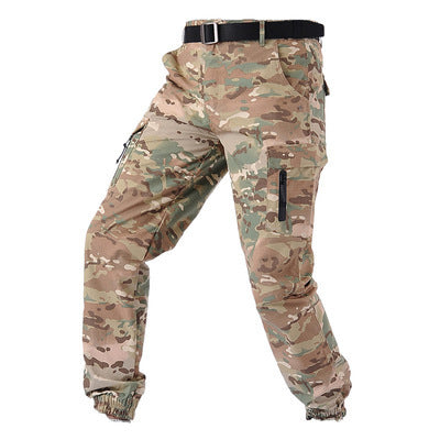 Camouflage Tactical Pants Lattice Fanshui 65 35 Plaid Tactical Pants Drawstring Feet