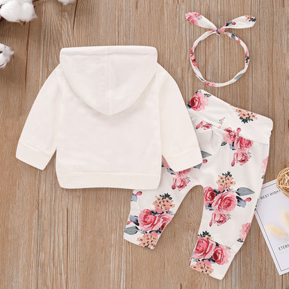 Children's floral solid color children's suit