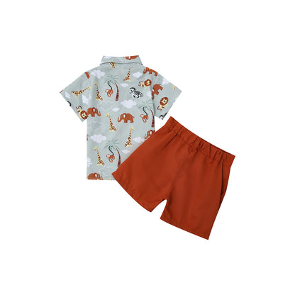 Costume chemise short à manches courtes pour enfants