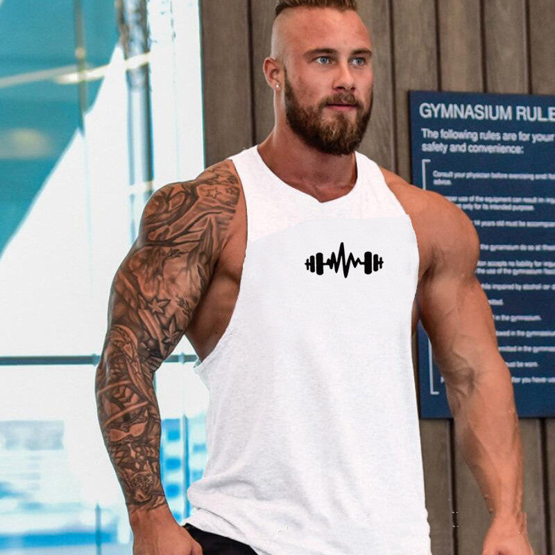 Men's Sports Elastic Fitness Vest Loose