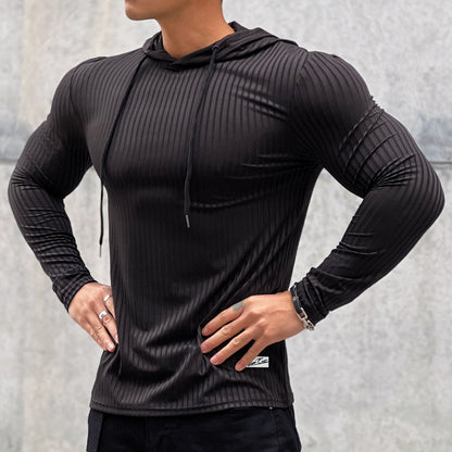 Men's Fashion Casual Knitted Pullover Hooded Bottoming Shirt