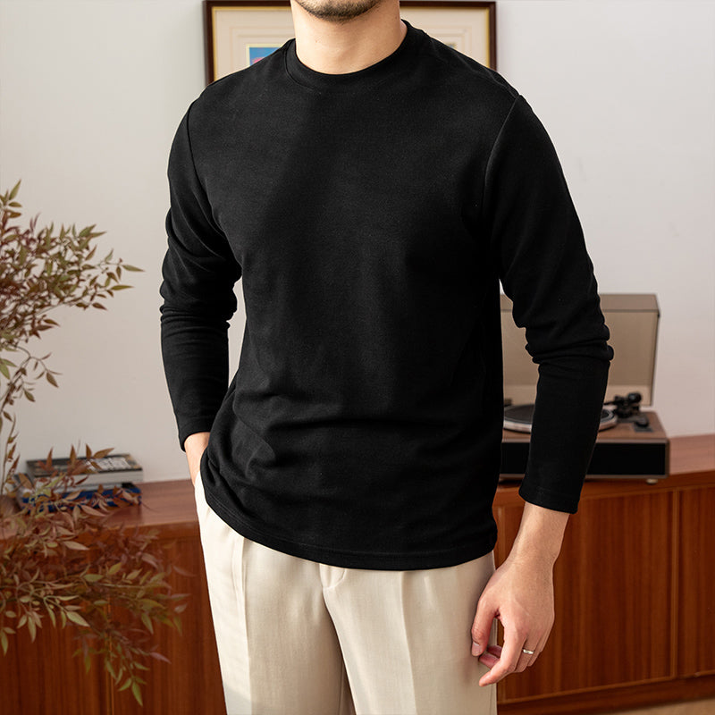 Long Sleeve T-shirt Men Fashion Round Neck