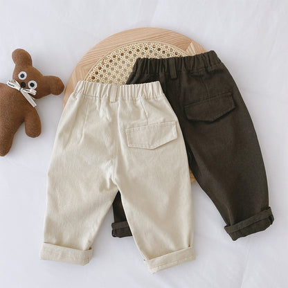 The New Korean Children's Pants Are In Solid Color